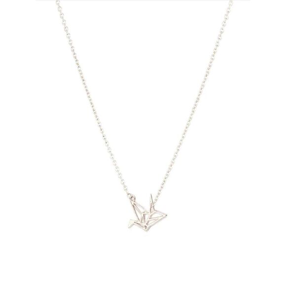 Crane Future Inspirational Silver Tone Necklace - Picture 5 of 6